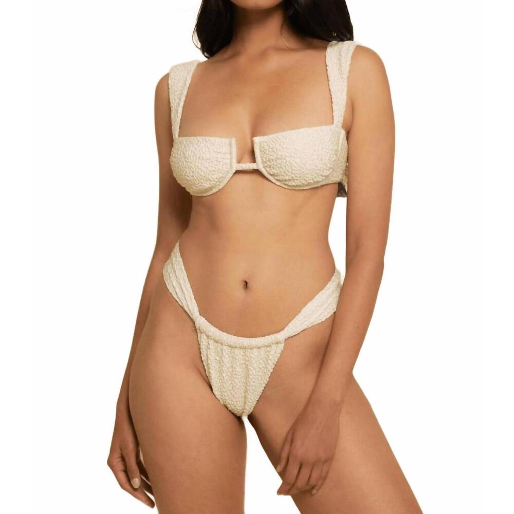 NEW MONTCE sandra bikini bottom in oat texture